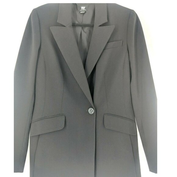 W By Worth Blazer Womens 8 Black Single Button Career Minimalist Capsule Neutral - Picture 3 of 7